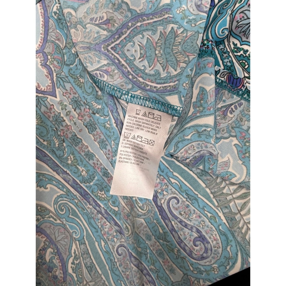 Belle by Kim Gravel Teal Paisley Sleeveless Wrap Maxi Dress XL QVC NWOT A351610‎ - Picture 6 of 10